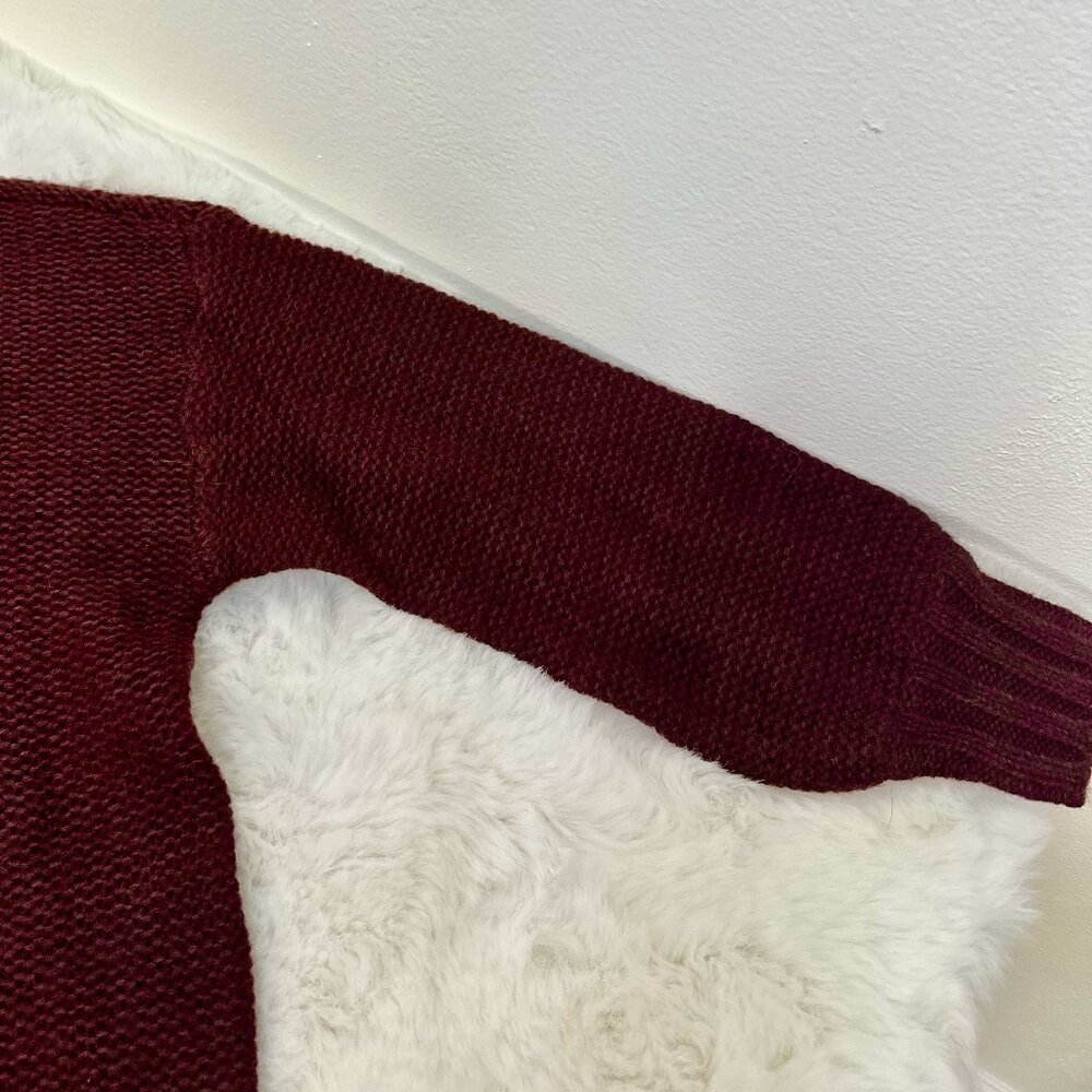 Aerie Women’s Burgundy Cable-Knit Sweater - Picture 5 of 9